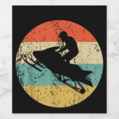 スノーモバイルレトロスタイルスノーモービル ワインラベル (シングルラベル)