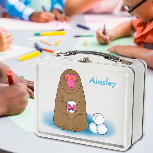 スノーモンキー雪合戦の弁当箱 メタルランチボックス