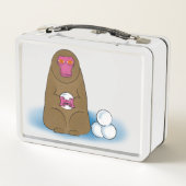 スノーモンキー雪合戦の弁当箱 メタルランチボックス (裏面)