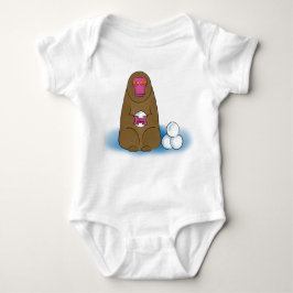 スノーモンキー雪合戦 ベビーボディスーツ