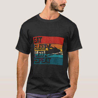 スノーモーバ食べルスリープのリピートおもしろいヴィンテージGif Tシャツ