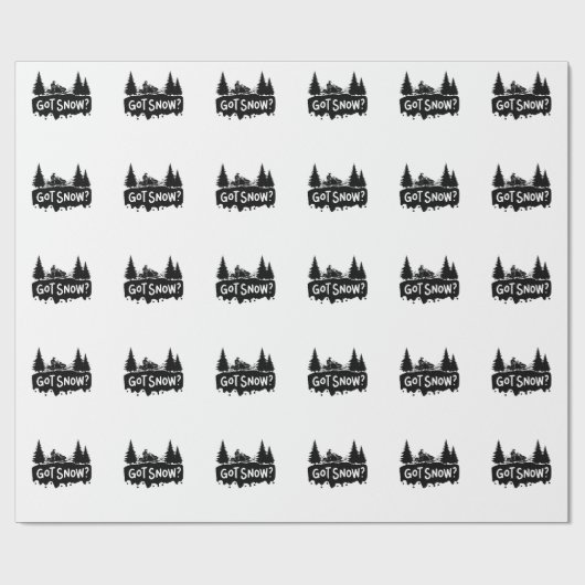 スノーモービリン得グ-雪 ラッピングペーパー (フラット)