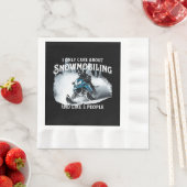 スノーモービルおもしろいスノーモービル 縁ありランチョンナプキン (インサイチュ)