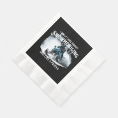 スノーモービルおもしろいスノーモービル 縁ありランチョンナプキン (角)