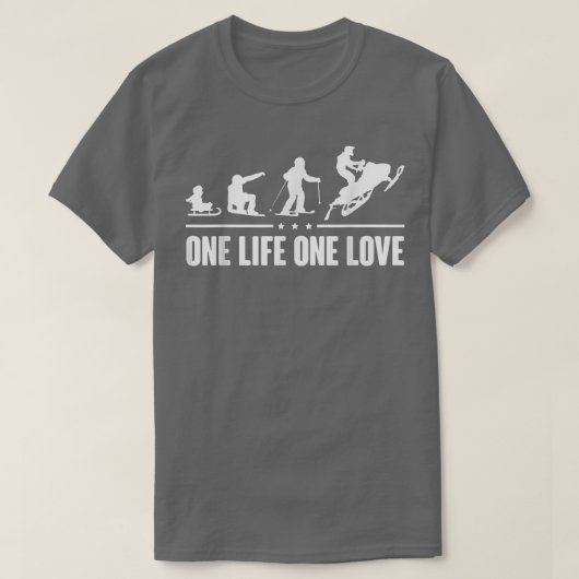 スノーモービルが愛する人生を切り開いた Tシャツ (デザイン正面)