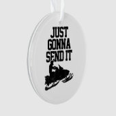 スノーモービルがMotor Sled Gifおもしろいを送信する オーナメント (正面)