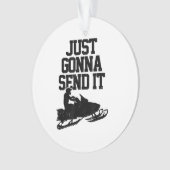 スノーモービルがMotor Sled Gifおもしろいを送信する オーナメント (正面)