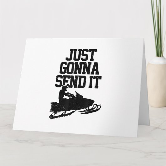 スノーモービルがMotor Sled Gifおもしろいを送信する カード (正面)