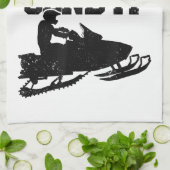 スノーモービルがMotor Sled Gifおもしろいを送信する キッチンタオル (折り畳み)