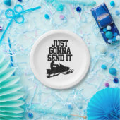 スノーモービルがMotor Sled Gifおもしろいを送信する ペーパープレート (パーティー)