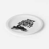 スノーモービルがMotor Sled Gifおもしろいを送信する ペーパープレート (アングル)