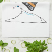 スノーモービルで行くジャンプ キッチンタオル (折り畳み)