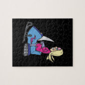 スノーモービルで行っている女性 ジグソーパズル (横)