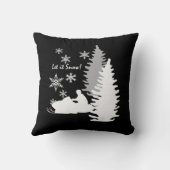 スノーモービルで雪を黒くする クッション (裏面)