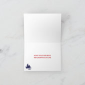 スノーモービルと山々のカスタムテキスト シーズンカード (内部)