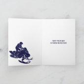 スノーモービルと山のカスタムメッセージ カード (内部)