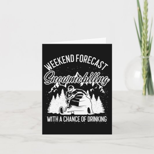 スノーモービルのスリング週末の予報冬のスポーツ カード (正面)