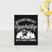 スノーモービルのスリング週末の予報冬のスポーツ カード (黄色い花)