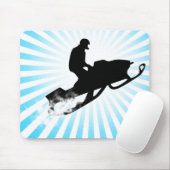 スノーモービルのパウダートレイル マウスパッド (マウス)