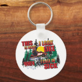 スノーモービルのユーモア/病気で電話 キーホルダー (正面)