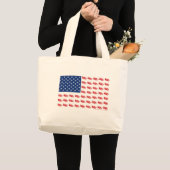 スノーモービルの旗 ラージトートバッグ (正面(商品))