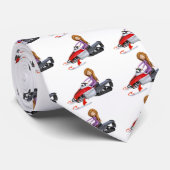スノーモービルの漫画の女の子 ネクタイ (ロール)