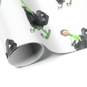 スノーモービルの漫画の男の子 ラッピングペーパー (ロールコーナー)