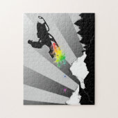 スノーモービルの粉の道 ジグソーパズル (縦)