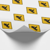 スノーモービルの警告、交通警告標識、米国 ラッピングペーパー (角)