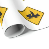 スノーモービルの警告、交通警告標識、米国 ラッピングペーパー (ロールコーナー)