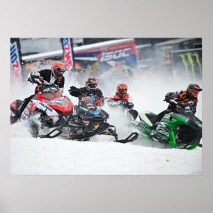 スノーモービルのSnowcrossのプリント ポスター