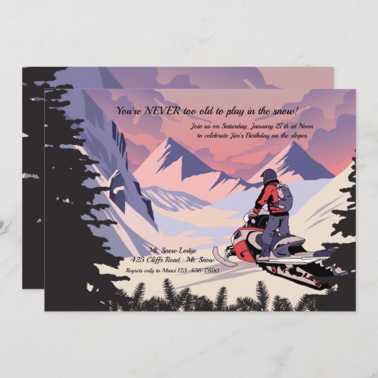 スノーモービルへの招待 招待状 (正面/裏面)