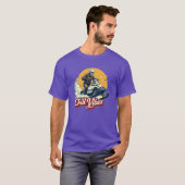 スノーモービルを運転するヴィンテージスケルトン Tシャツ (正面フル)