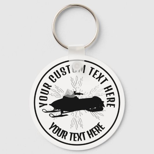 スノーモービルアイコンカスタムキーチェーン キーホルダー (正面)