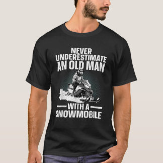 スノーモービルアート男性祖父スノーモービル Tシャツ