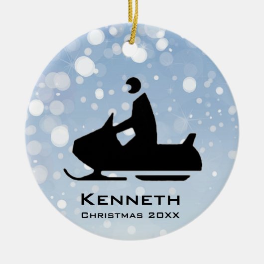 スノーモービルオーナメント セラミックオーナメント (正面)