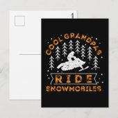 スノーモービルカッコいい- Grandpas Ride Snowmobiles ポストカード (正面/裏面)