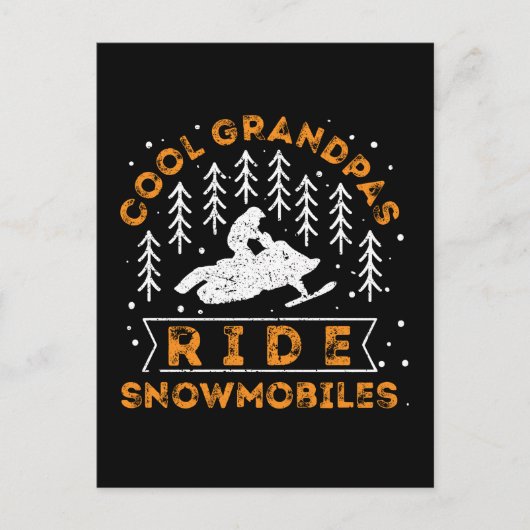 スノーモービルカッコいい- Grandpas Ride Snowmobiles ポストカード (正面)
