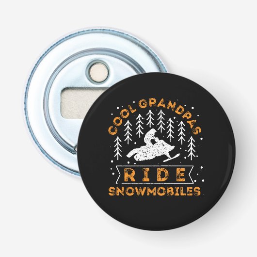 スノーモービルカッコいい- Grandpas Ride Snowmobiles 栓抜き (正面)