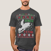 スノーモービルクリスマスセーターおもしろいサンタクリスマスギフト Tシャツ (正面)