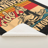 スノーモービルクールに乗るグランパス乗りスノーモービルSnowmobile Snowmob シェルパブランケット (3/4)