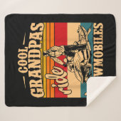 スノーモービルクールに乗るグランパス乗りスノーモービルSnowmobile Snowmob シェルパブランケット (正面(横))