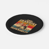 スノーモービルクールに乗るグランパス乗りスノーモービルSnowmobile Snowmob ペーパープレート (アングル)