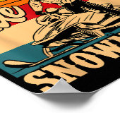 スノーモービルクールに乗るグランパス乗りスノーモービルSnowmobile Snowmob ポスター (角)