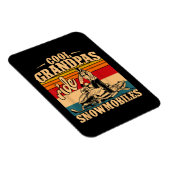 スノーモービルクールに乗るグランパス乗りスノーモービルSnowmobile Snowmob マグネット (右側)