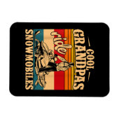 スノーモービルクールに乗るグランパス乗りスノーモービルSnowmobile Snowmob マグネット (横)