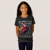 スノーモービルサンタクロースああCに乗るためにどんなおもしろいだ Tシャツ (正面フル)