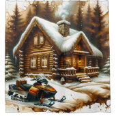 スノーモービルシャワーカーテン シャワーカーテン (正面)