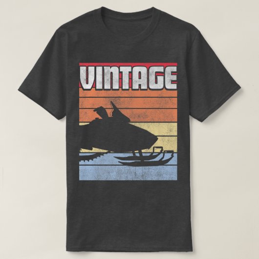 スノーモービルマシンスキー冬のスレッドスクーターRe Tシャツ (デザイン正面)