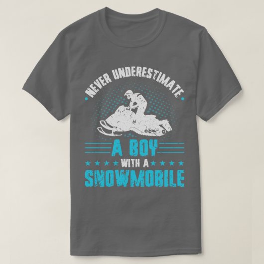 スノーモービルライディングボーイスノーモービル Tシャツ (デザイン正面)